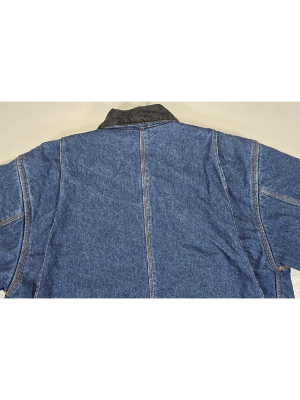 Big Mac Vtg Blue Denim Corduroy Collar Sherpa Lined Chore Work Coat Jacket Men L - Picture 15 of 16